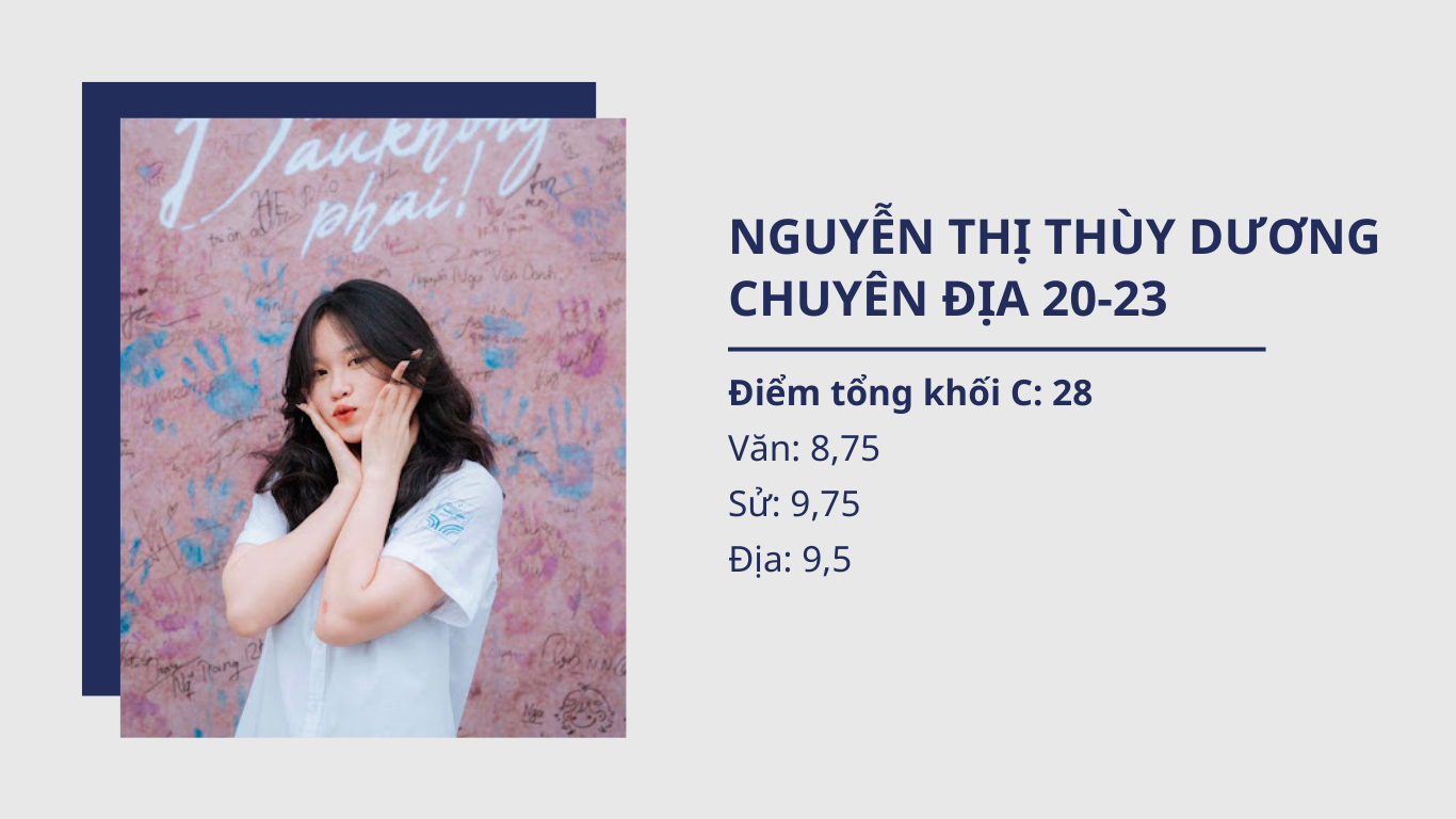 Thủ khoa khối C của trường THPT Chuyên Nguyễn Trãi kỳ thi tốt nghiệp THPTQG năm 2023 gọi tên cô nàng Nguyễn Thị Thùy Dương